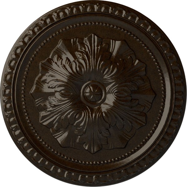 Ekena Millwork Richmond Ceiling Medallion (Fits Canopies up to 2 5/8"), Hand-Painted Bronze, 18"OD x 1 3/8"P CM18RIBZS - main
